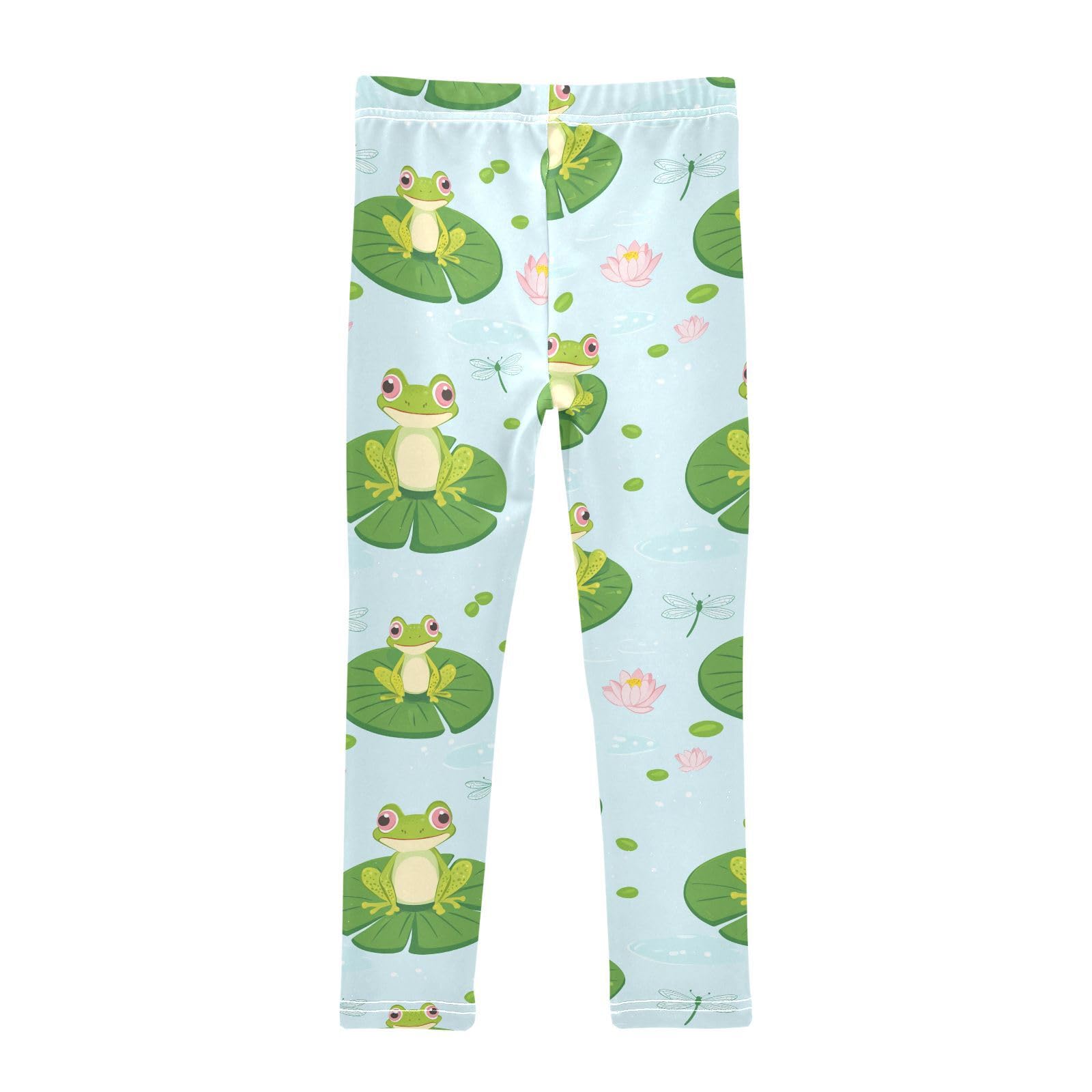 Wusikd Cartoon Frogs Girls' Leggings Toddler Doodles Cute Kids Yoga Pants Dance Active Tights 9-10T Multi