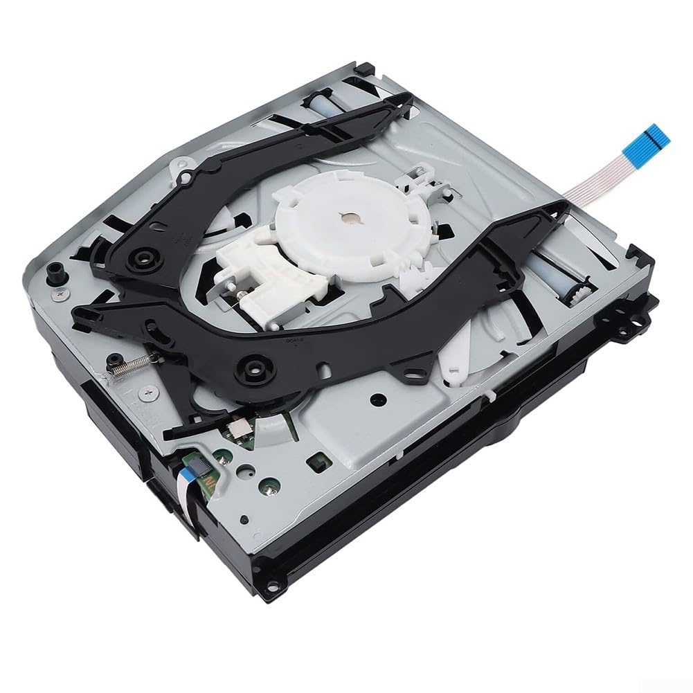Laufwerk mit für PS4 Slim CUH-2100 CUH-2215b, Optisches Disc-Laufwerk Ersatzteil Metall ABS, Komplettset zur Reparatur der Konsole, Silber Schwarz Weiß