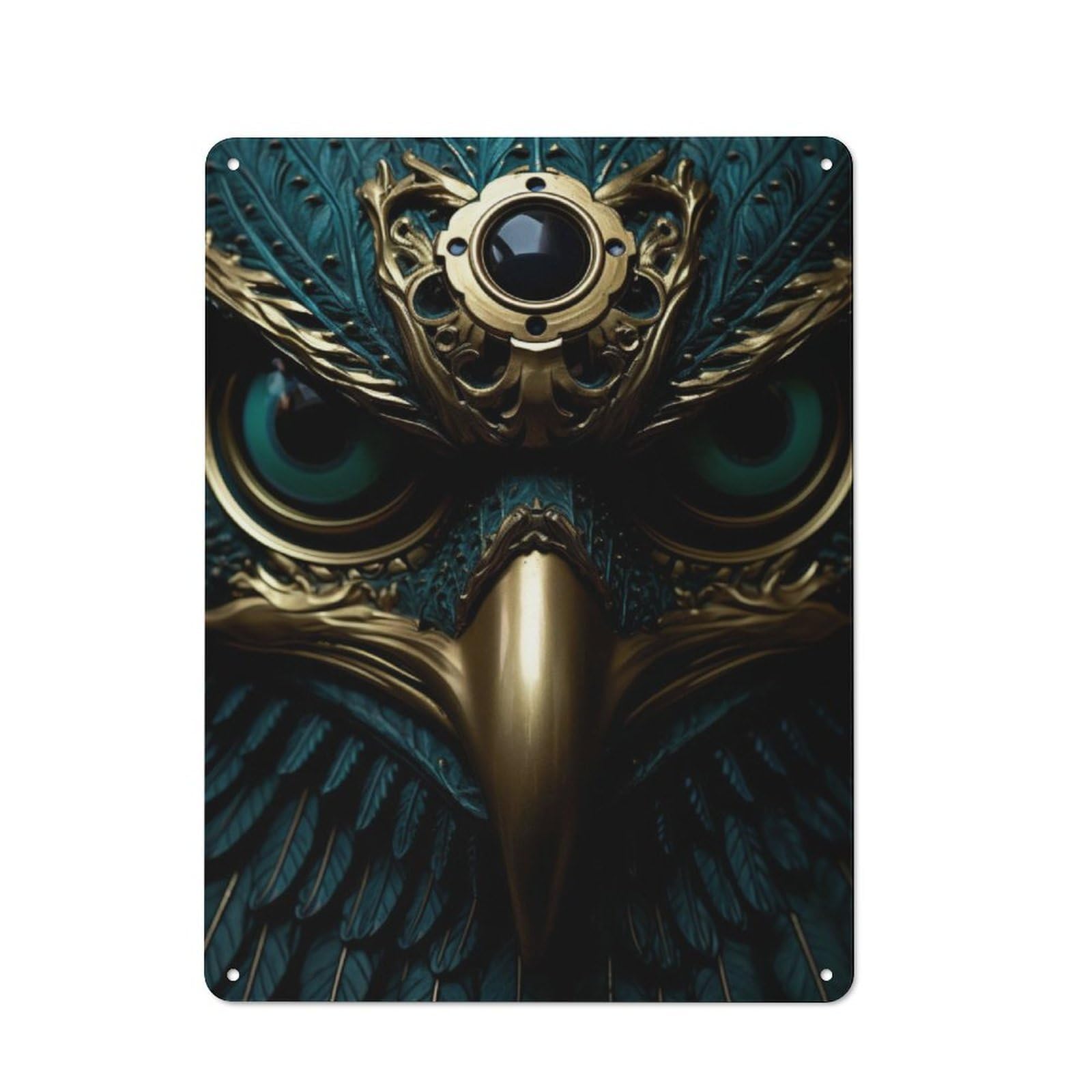 Junmoney The Steampunk Eagle Metal Sign 40X30cm With For Pub Or Café, Retro Decor, Suited To Café Interior Fans