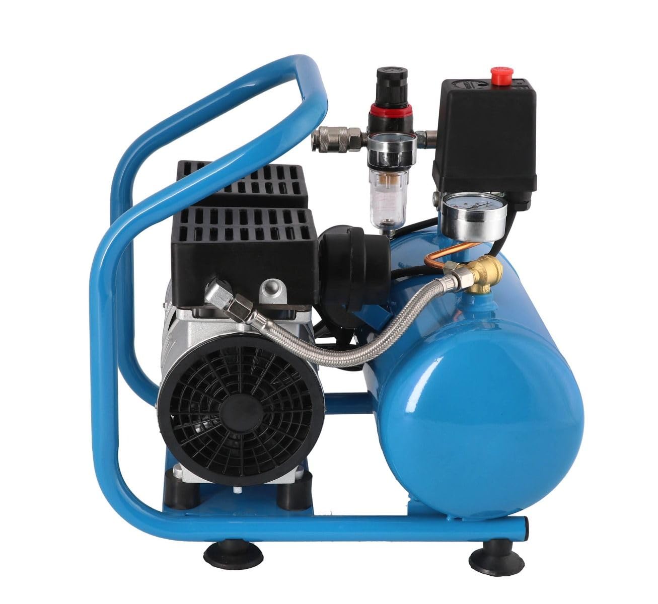 Airpress - Compresor de aire silencioso sin aceite L 6-95 8 bar 0.6 CV / 0.45 kW 48 litros/minutos 5 litros