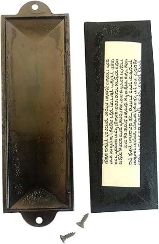 Miniatura 8 de Holy Land Market Shema - Mezuzá de bendición de metal con pergamino (peltre, ingléshebreo House Blessing)