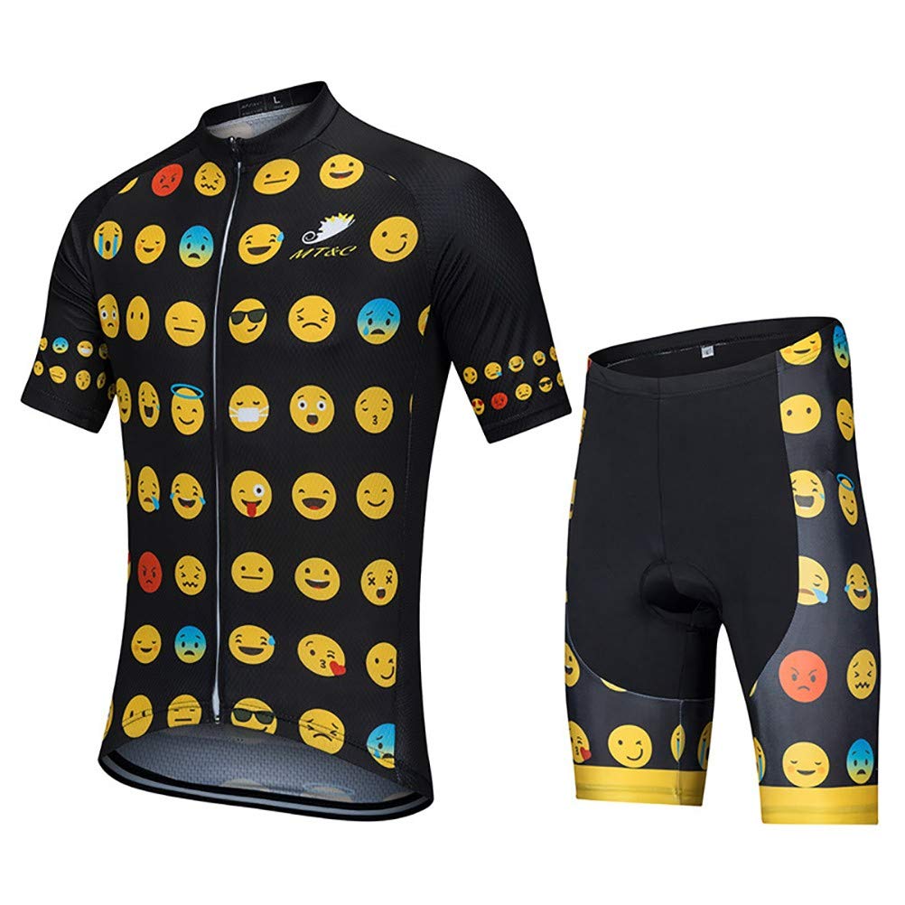 MTTKTTBD Abbigliamento Ciclismo Da Uomo,Maglia Manica Corta+9D Gel Cuscino Pantaloncini,Asciugatura Rapida Traspirante Estivo Completo Ciclismo Jerseys Per Squadra Professionale