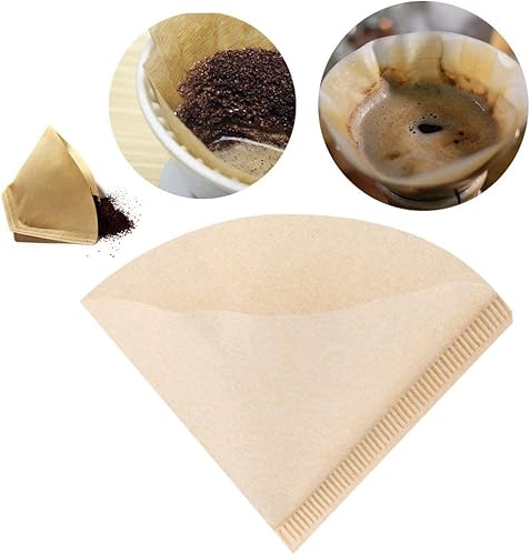 Miniatura 5 de Fdit 80 piezas de papel de filtro desechables de taza de café de goteo natural sin blanquear (V01)