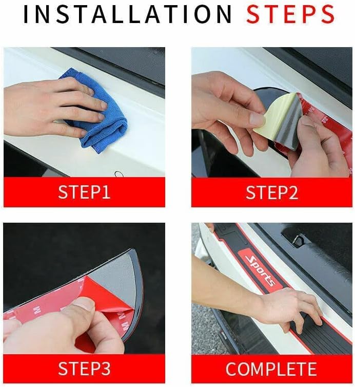 GZBFTDH Rear Bumper Protector, Rubber Scratch Resistant Trunk Entry Guards, Car Door Sill Accessories for KIA Telluride K5 Sportage Sorento (Sorento 2020-2022)