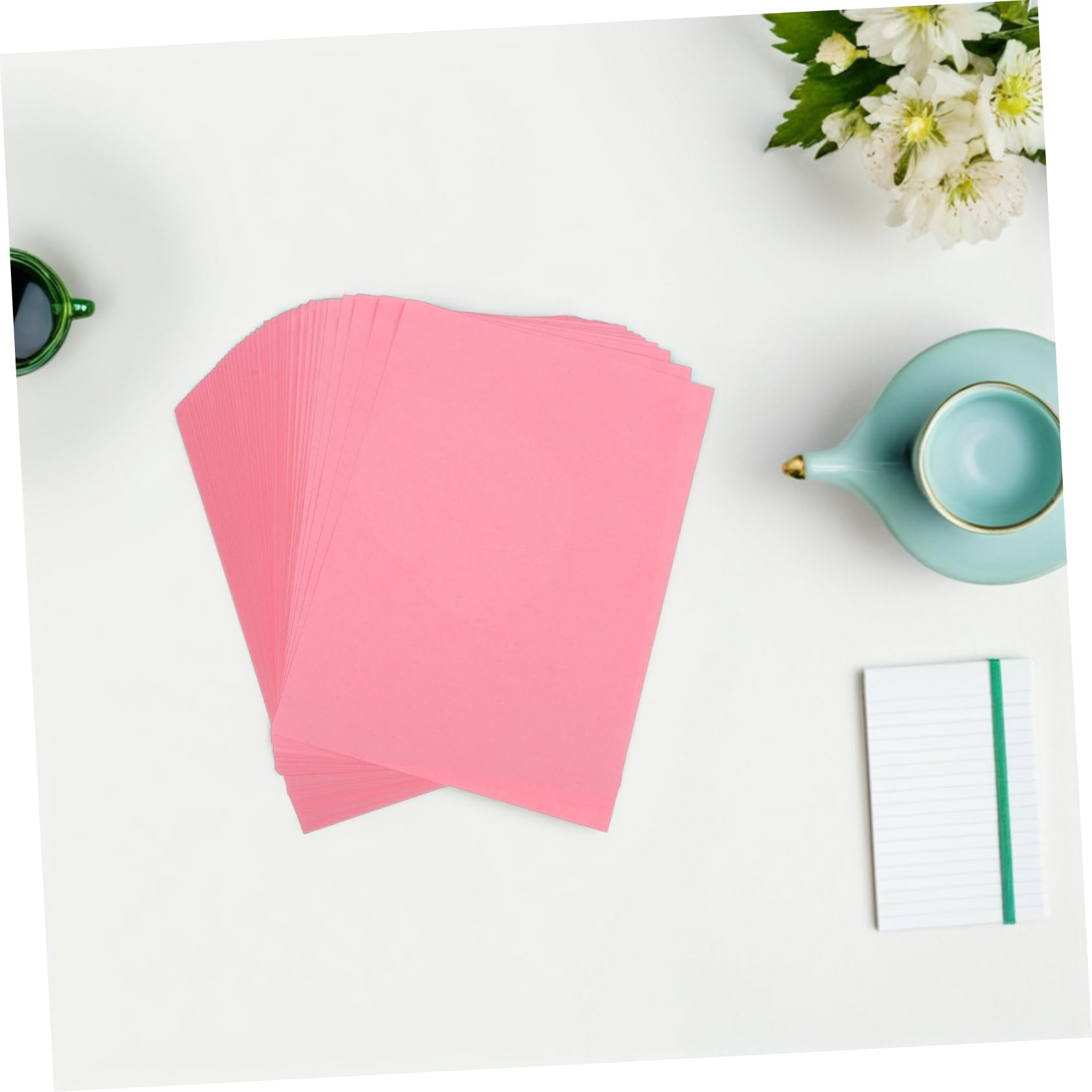 500 Hojas de Papel de Construcción Rosa A5 para Impresión y Manualidades Alta Blancura y Calidad de Impresión, Adecuado para Uso en Hogares y Papelerías
