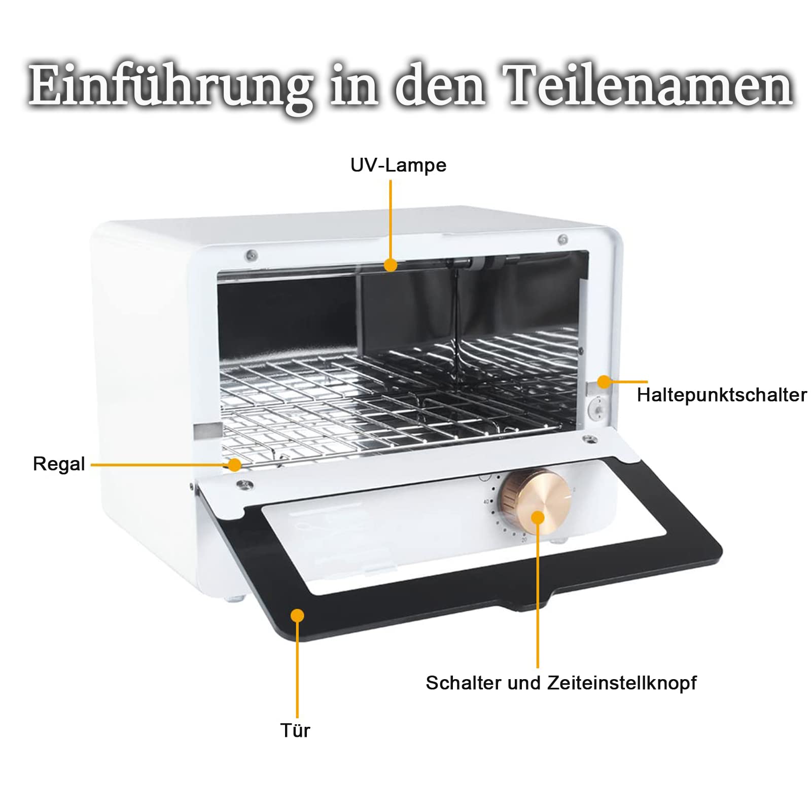 UV-Desinfektionsschrank UV Steriliser Desinfektionsschrank,Hocheffiziente Sterilisation Nagelwerkzeuge Sterilisator mit Timer Werkzeug für Pinzetten und Handtücher Zahndesinfektions box