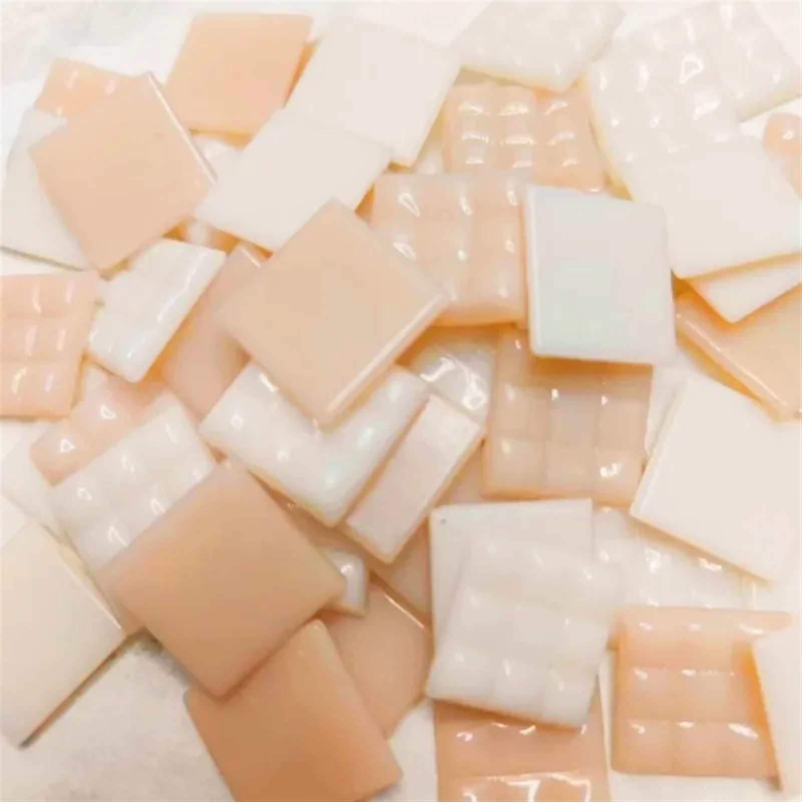 Meytxoa Pink Mixed Mosaic Tiles 85G/3Oz Approx.30pcs Mosaic Quartz Tiles 2Cm/0.78In Square Tile 0.4Cm/0.15In Thickness Diy Material Mixed Color
