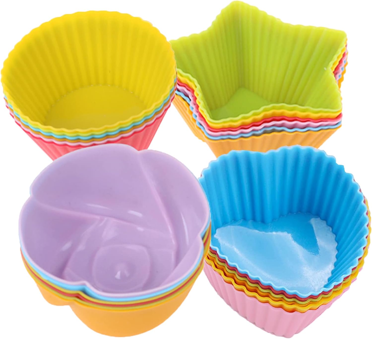 puphutu Silicone Cupcake Liners 24 Pack Baking Cups Muffin