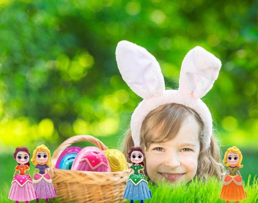 Miniatura 2 de Paquete de 4 huevos de Pascua de deformación de princesa huevos de Pascua con juguetes recuerdos de fiesta para niños caza de huevos rellenos de