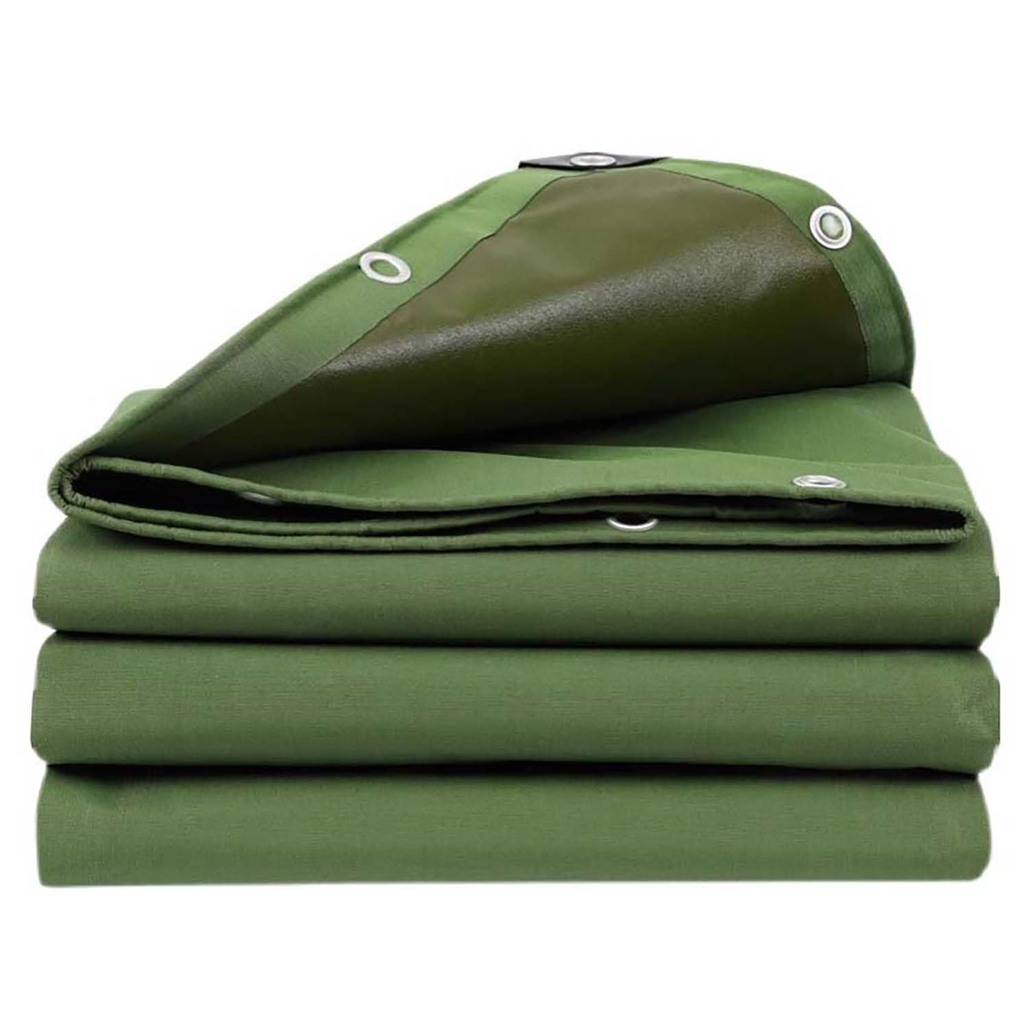 Ffsaacol Green Tarpaulin Heavy Duty, Waterproof Canvas Tarps Truck Tarp, Tarp Cover Waterproof With Aluminum Grommets, Heavy Duty Thick Material, For Roof, Outdoor, Patio 10X13ft/3X4m