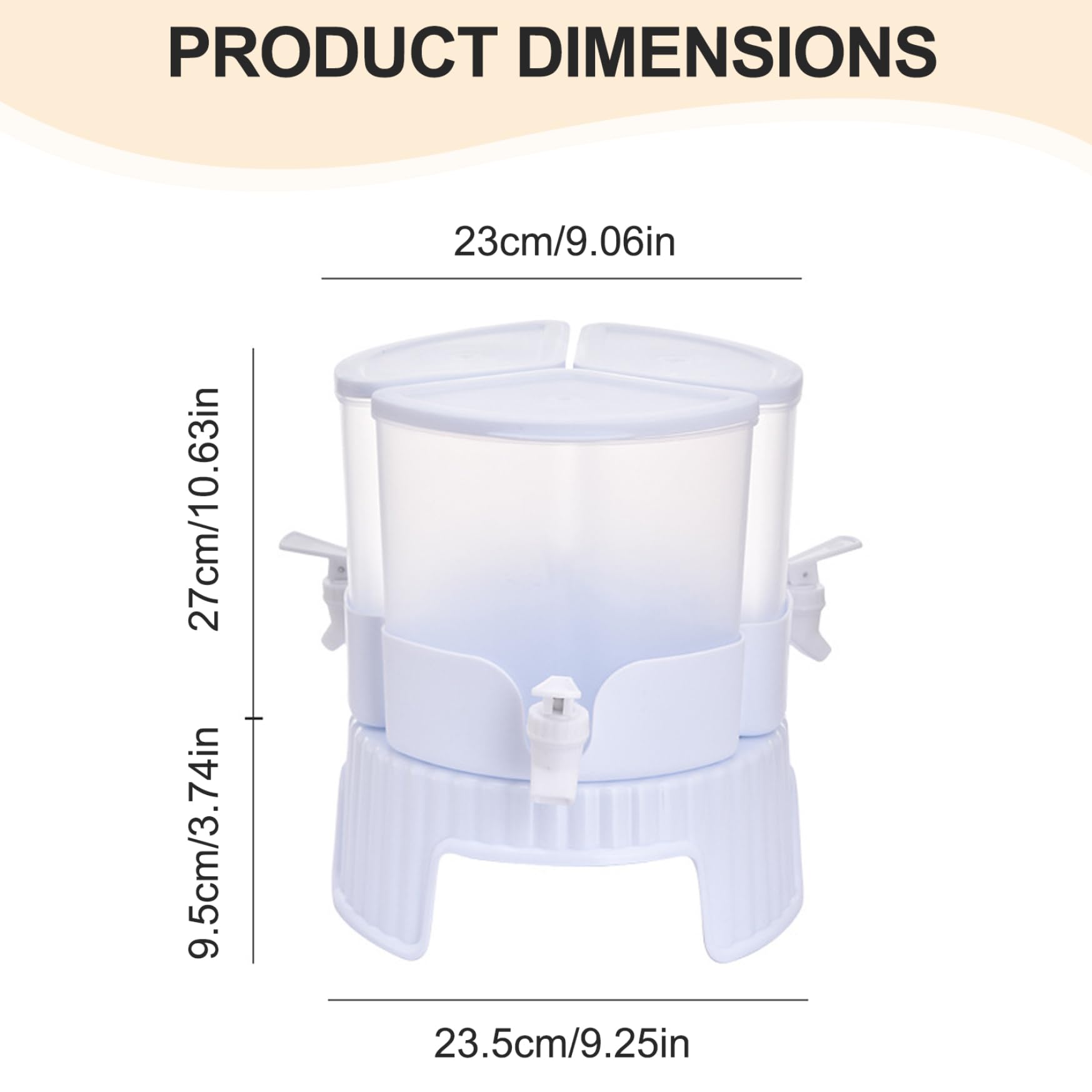 Dispensador de bebidas con soporte, 3 rejillas (1,7 L cada uno), dispensador de bebidas de polipropileno de grado alimenticio con tapa y espiga, giratorio de 360°, resistente al frío y al calor