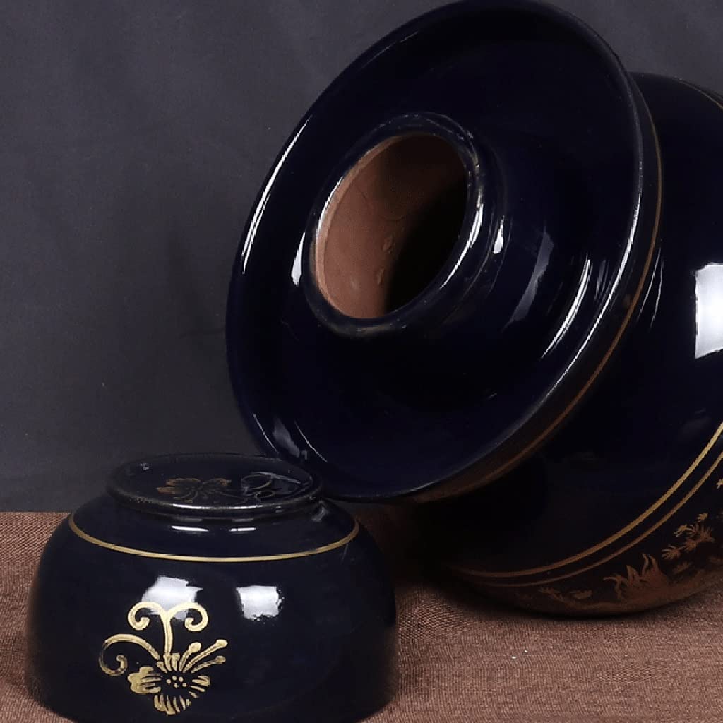 Tradycyjny chiński ceramiczny garnek do fermentacji, słoik do kiszenia z pokrywką z uszczelką wodną, duży pogrubiony ceramiczny słoik do kiszenia, pojemniki do przechowywania kimchi B (B)