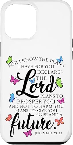 Funda para iPhone 14 Pro Max Christian Faith Jeremiah 29 11 Inspiring Butterfly Art Mujer