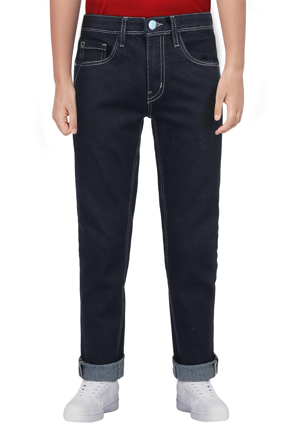 Allen Solly Pantalones de mezclilla para niño, Negro claro, 13-14 a�os