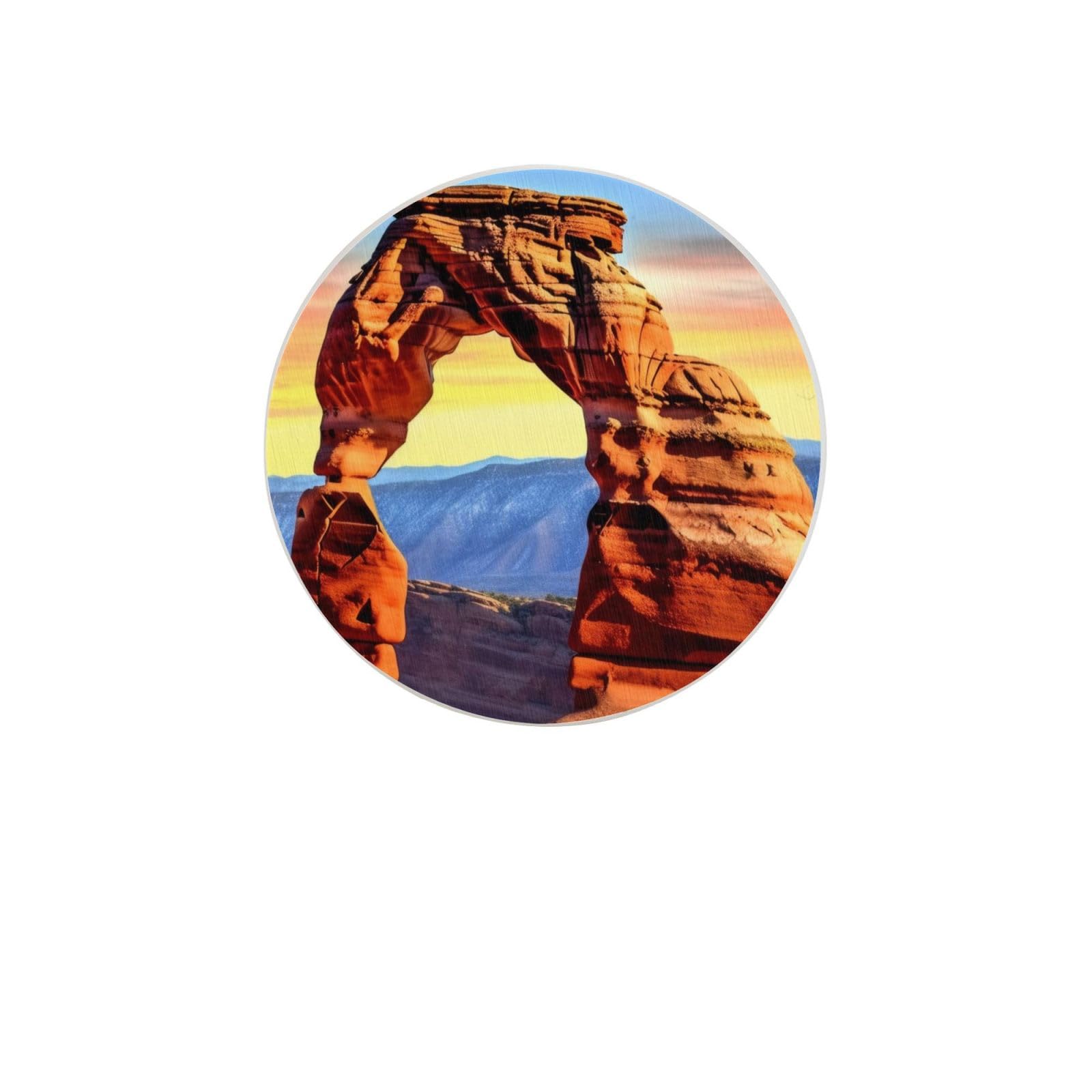 Arches National Park Absorbent Drink Coasters Diatomaceous Round Coaster 4 Inch Reusable Cup Coasters Set 4pc