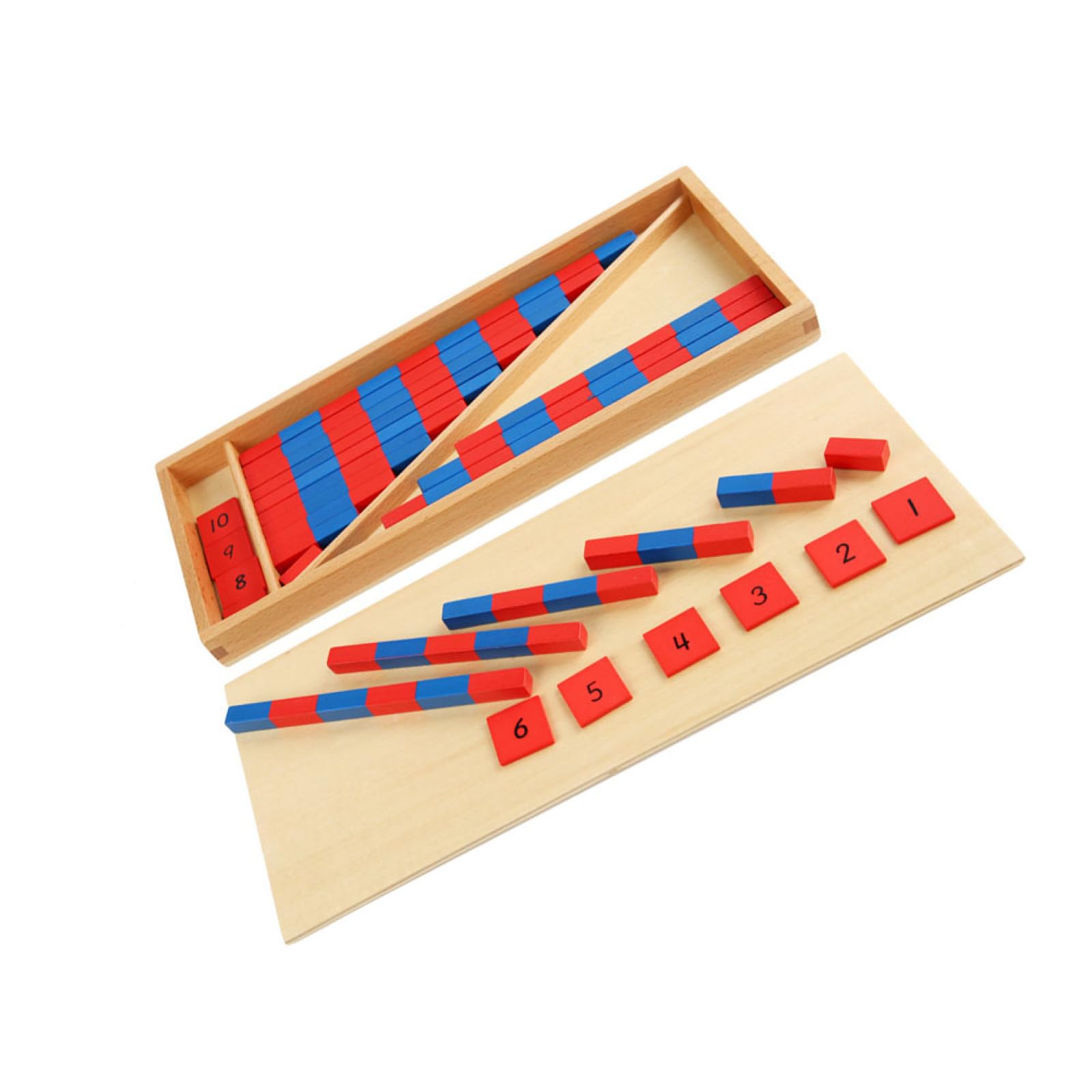 VANZACK Giocattolo Didattico Montessori Numeri Rosso Blu Plastico | Ambiente Educativo e Scuola Materna, per Bambini e Bambine, Abilità Operative Matematiche