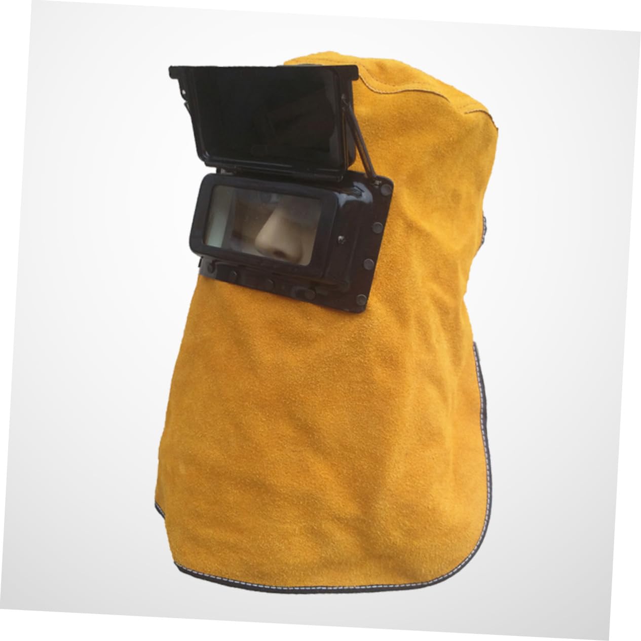 Casco de Soldadura con Pantalla de Soldar y Oscurecimiento Automático, Máscara de Soldadura Ergonómica de Cuero de Vaca Plegable con Ajuste de Tamaño para Corte y Molienda