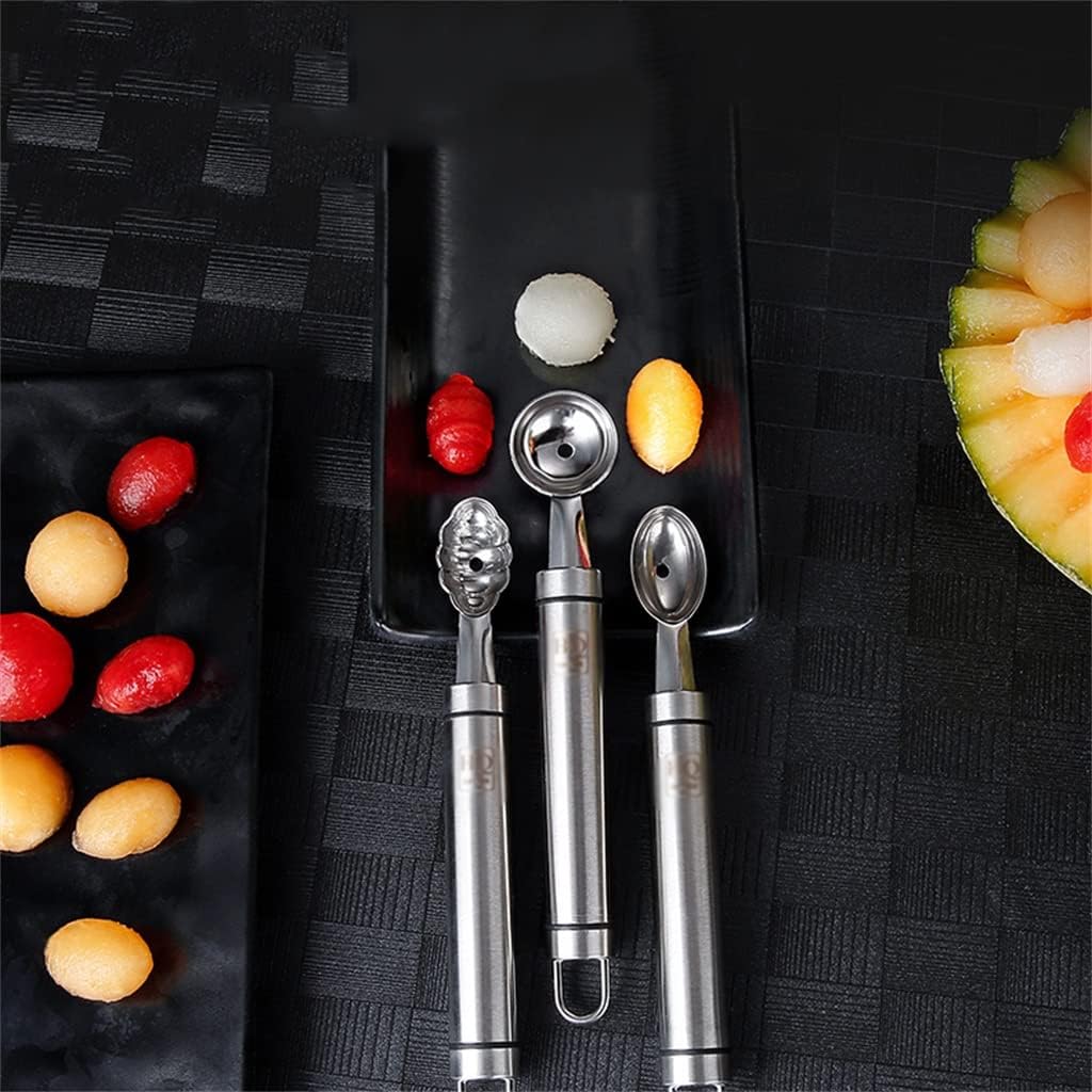 4pcs 304 Stainless Steel Fruit Digger Household Carving Cutting Watermelon Spoon Fancy Platter Tool Set