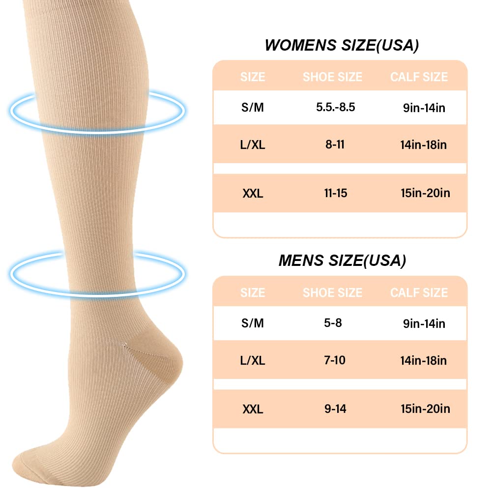 HYCOPROT Compression Socks for Women & Men Circulation (3 works) 15-20 mmHg for Athletics Running Nurses Pregnancy Travel - Image 4