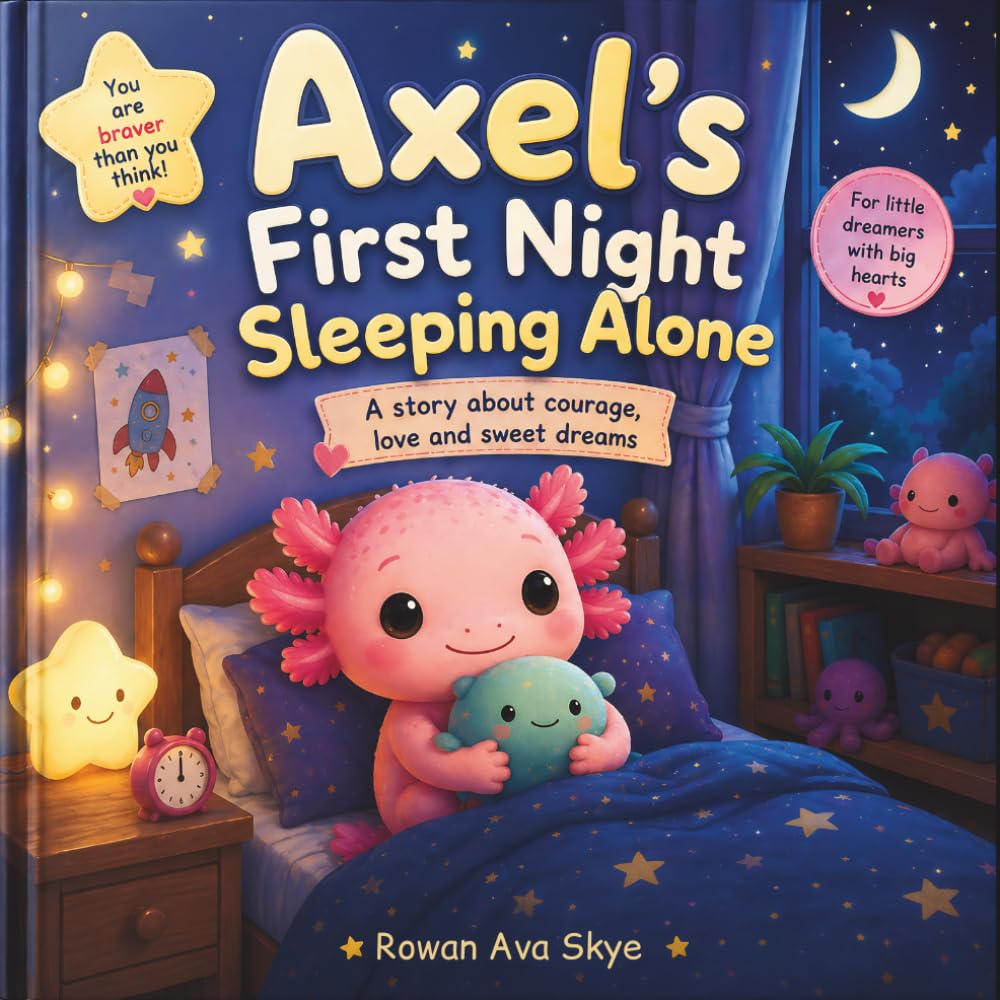 Axel’s First Night Sleeping Alone: A Heartwarming Bedtime Story About Courage, Love, and Sweet Dreams for Kids Ages 4–12 (Axel the Axolotl's Festive Adventure)