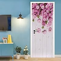 Vista 13 de Adhesivos 3D para puerta, murales para despegar y pegar, diseño de flores, autoadhesivas, removibles, de PVC, impermeable, póster para dormitorio