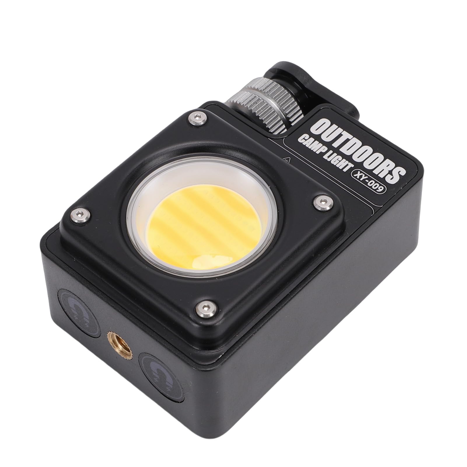 Tragbare Campingleuchte, LED-Campinglaterne aus Aluminiumlegierung, 3500 Lm, Wiederaufladbar, mit 5 Modi, LCD-Display, Magnetfuß, für den Einsatz Im Notfallzelt Beim Wandern (BLACK)