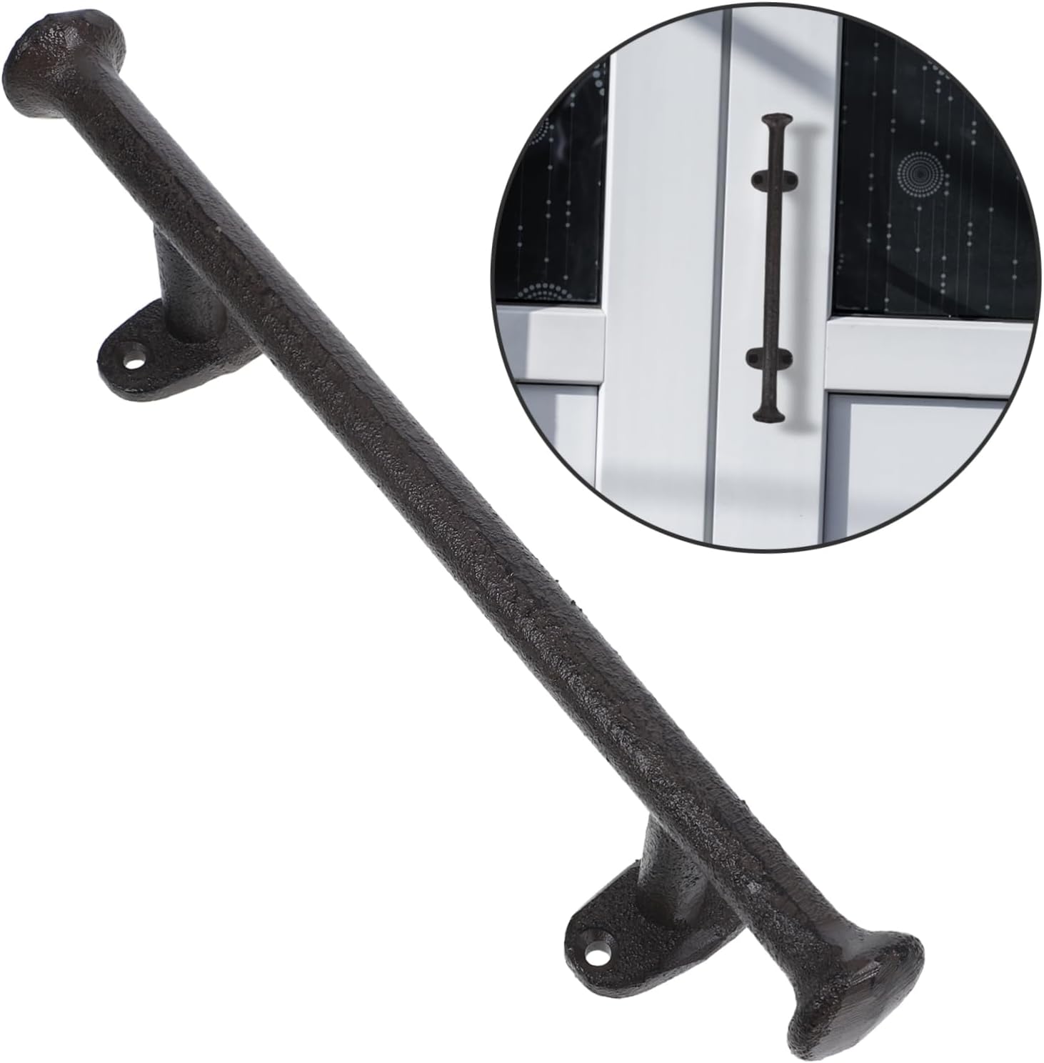 POPETPOP Decorative Gate Handle Cast Iron Craft Door Handle Barn Door Hardware Rustic
