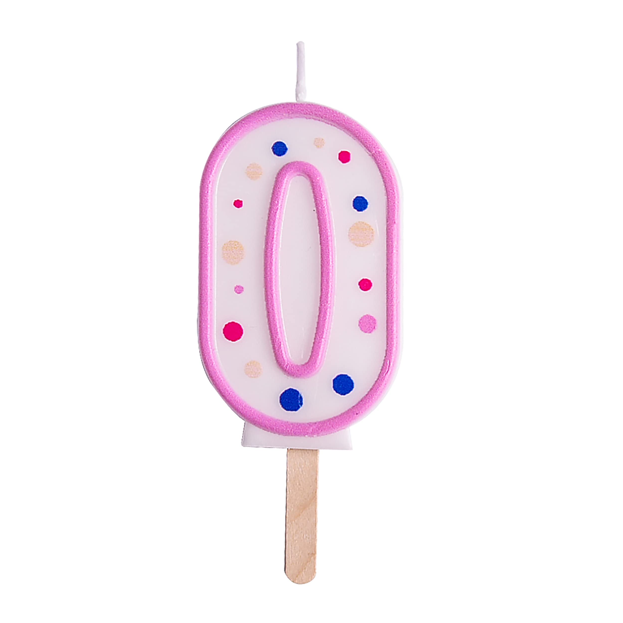 PME Pink Number 0 Candle , 4 x 1 x 6.3 cm