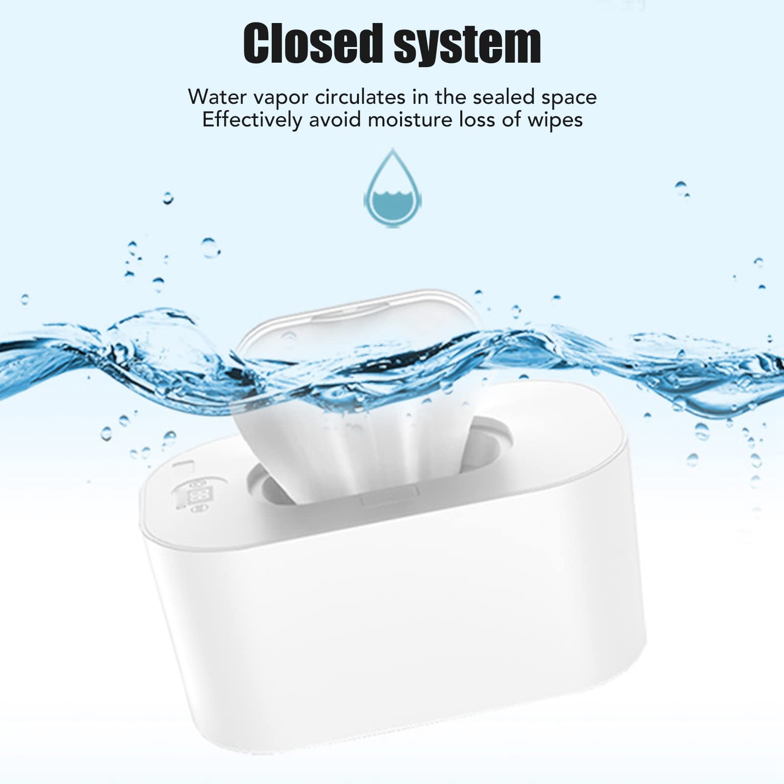 Baby Wipe Warmer Large Capacity Quickly Evenly Heating Thermostat Portable Warm Wipe Case Durable Baby Wet Wipes Dispenser for Home Outdoor Travel Use USB Charging - Image 4
