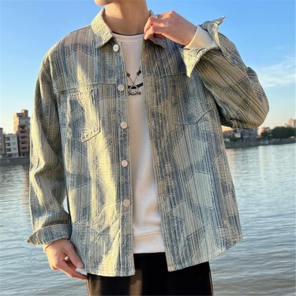 Denim Jacket Men's Spring And Autumn New Retro Trendy Handsome Tooling Clothes(XL code)