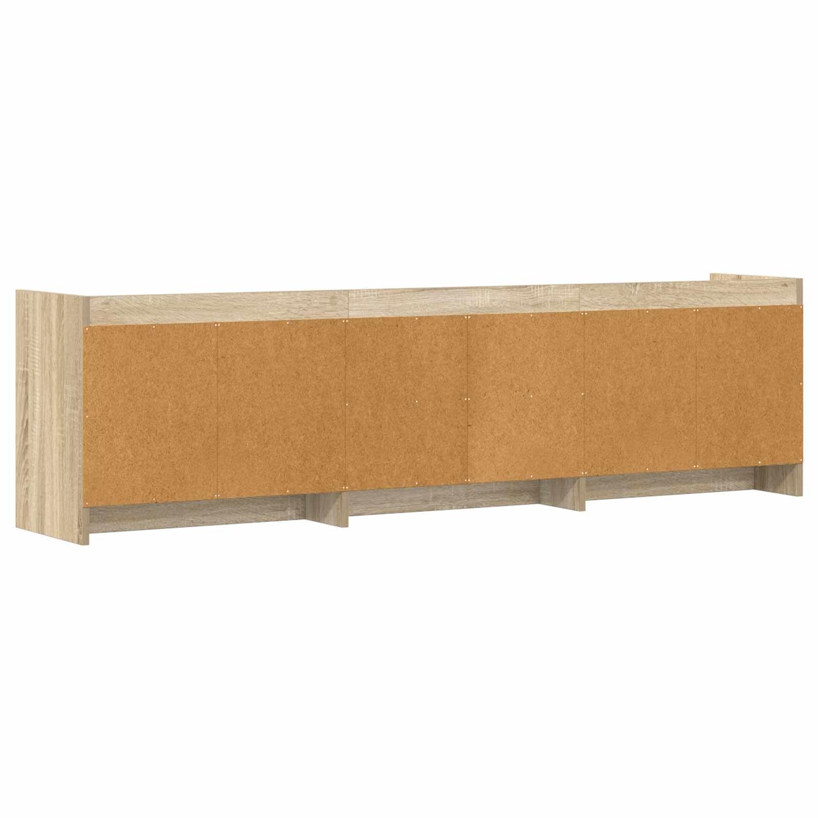 Szafka pod telewizor dąb Sonoma z materiału drewnopochodnego 168 x 33 x 47 cm, niska szafka z 4 drzwiami, 2 półki, miejsce do przechowywania do salonu, kina domowego, gier, TV do