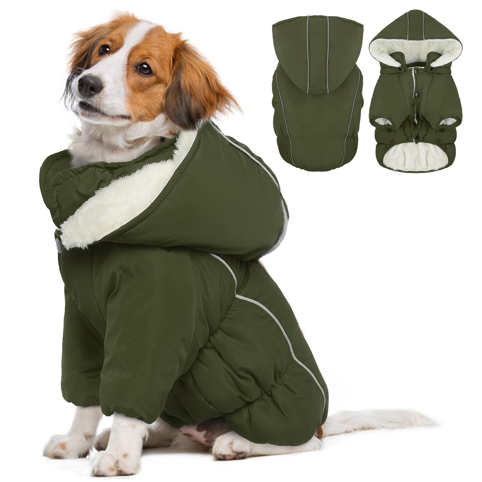 Katzinst Ropa para mascotas, abrigo de invierno para perros con piernas, abrigo cálido para perros, chaqueta de invierno, traje antinieve, ropa para perros, suéter para perros grandes, labrador,