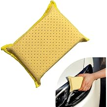Car Windshield Cleaning Block, Sponge Non-Woven Fabric Vehicle Water-Absorbing Demisting Block, Perforated Powerful Vehicle Cleaner, Universal for Most Vehicles Yellow