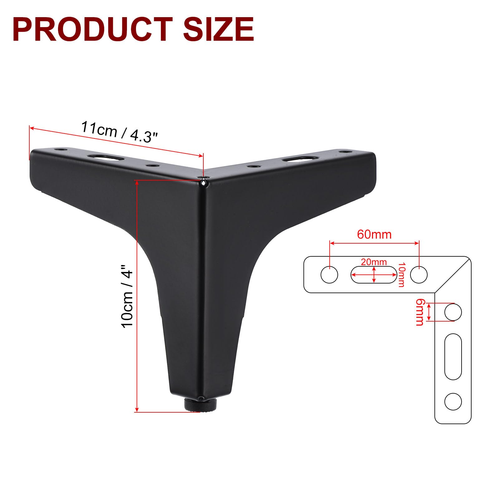 PATIKIL Metal Furniture Legs 4 Inch - Image 2