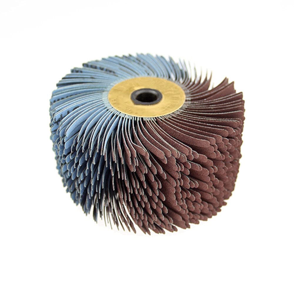 2x Nylon-Schleifbürstenkopf Grit 180# Mit 6-mm-Schaft – Blumenform, 80 Mm Durchmesser, 35 Mm Dick – Für Holzschnitzerei, Relief & Entgraten – Nass & Trocken Einsetzbar