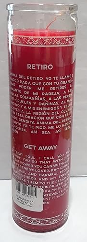 Miniatura 2 de Veladora Esotérica DEL RETIRO (GET Away) Vela color rojo/rojo, para Alejar Personas ó Situaciones Negativas, Vela roja sin perfume de 7 días en