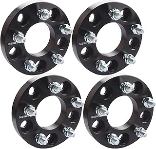GAsupply 5x4.75 to 5x4.5 Wheel Adapters, Black 1 inch 25mm 5x120 to 5x114.3 Wheel Spacers Adapters 74mm Hub Bore with 12x1.5 Studs, Compatible with Chevy; GMC; Pontiac, 4 Pack