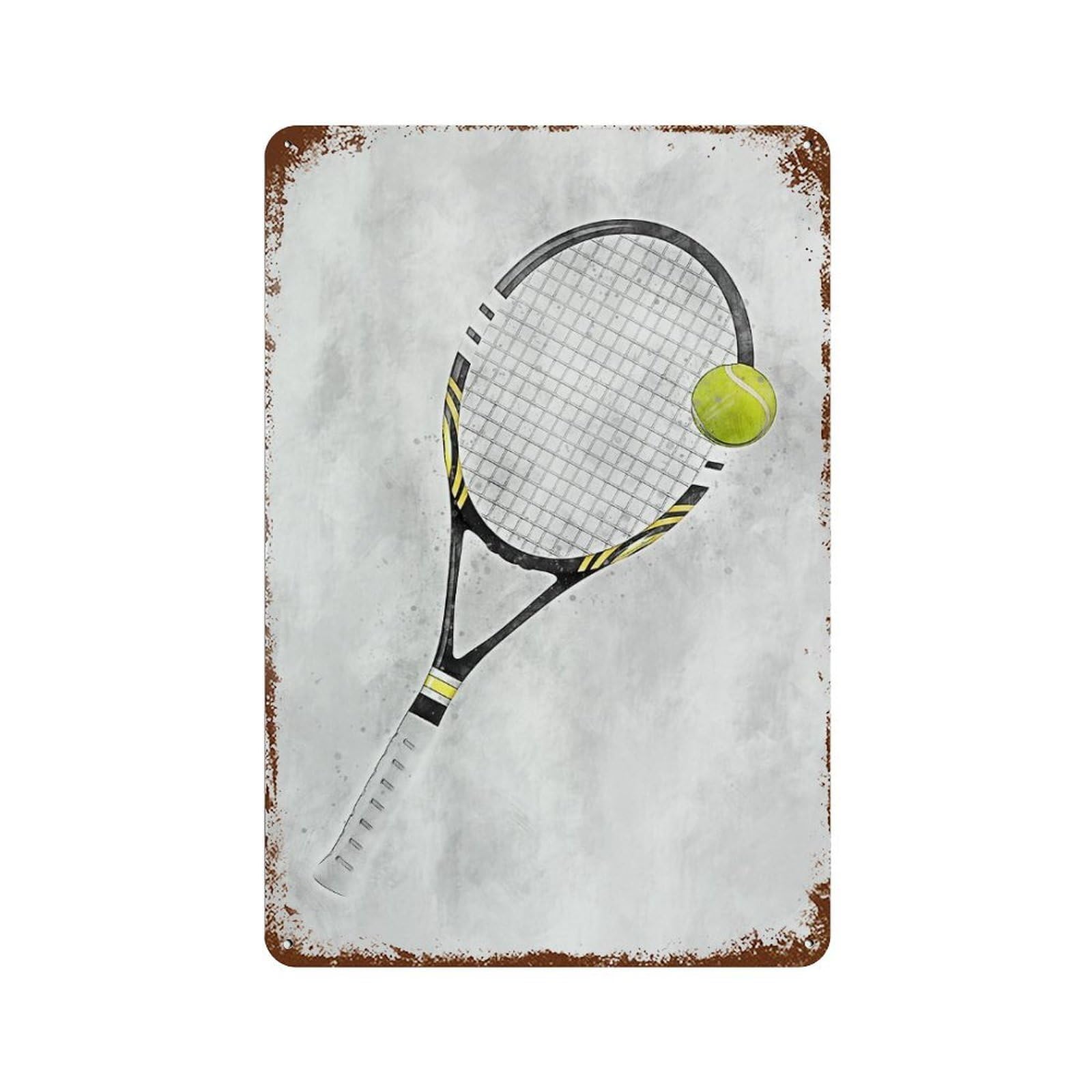 Tennis Rusty Metal Tin Sign 11.8"x7.9", Vintage Wall Decor for Garage, Pub Or Kitchen