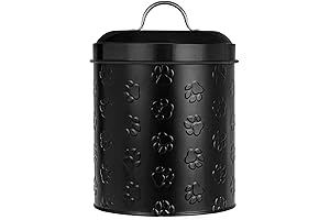 Puppy Paws Black Metal Dog Food Storage Container