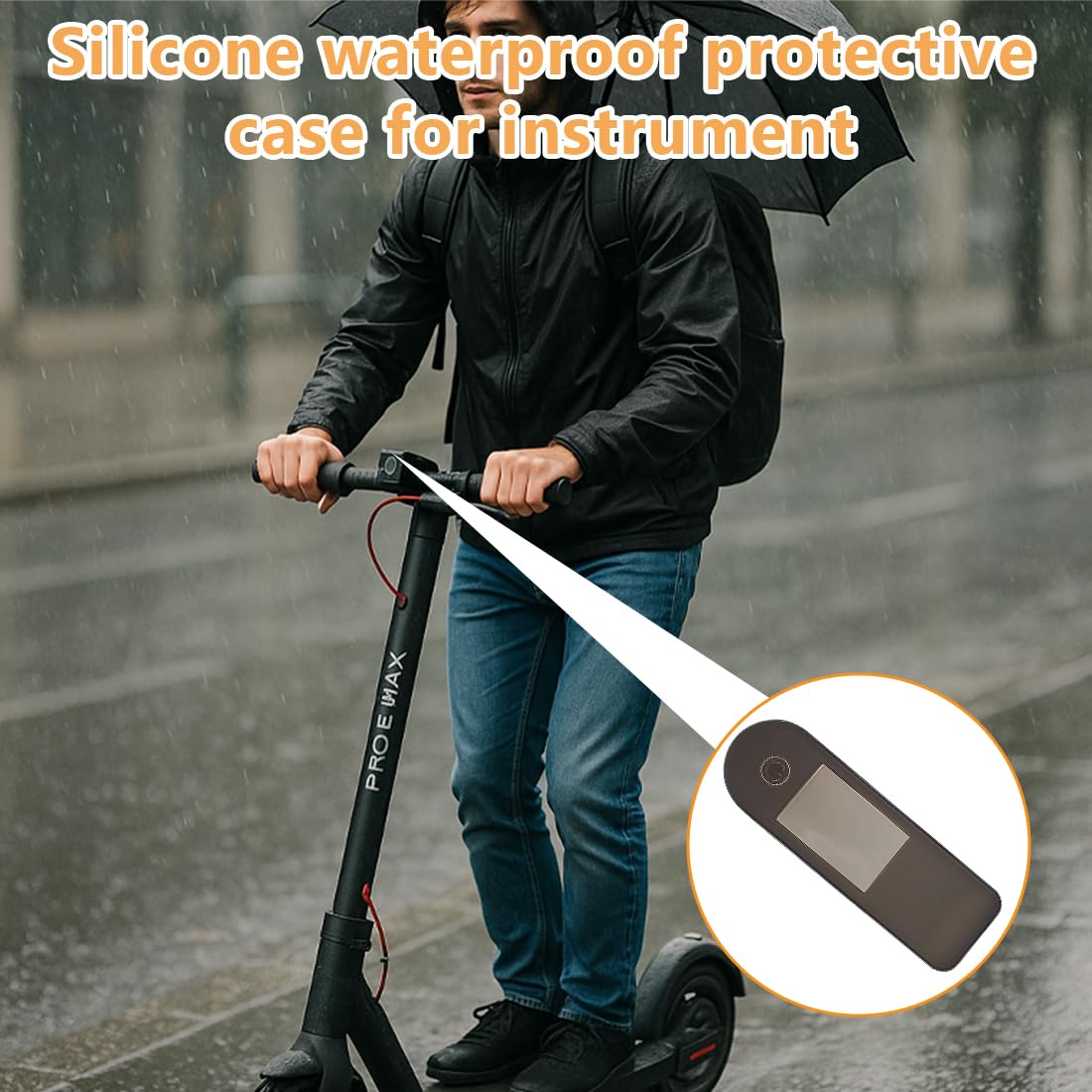 Funda Protectora de Silicona para Xiaomi Patinete Eléctrico 4 Pro/5/5 Pro/5 Max, Resistente a Golpes y Arañazos, Impermeable, Para Uso Exterior (Negro) — view 5