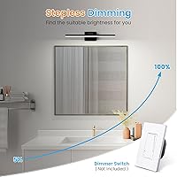 Vista 4 de VOLISUN Modern Bathroom Vanity Light 24 inch, Rotatable, 14W Dimmable 5CCT Led Bathroom Light Fixture Over Mirror, Black Bar Vanity Light for