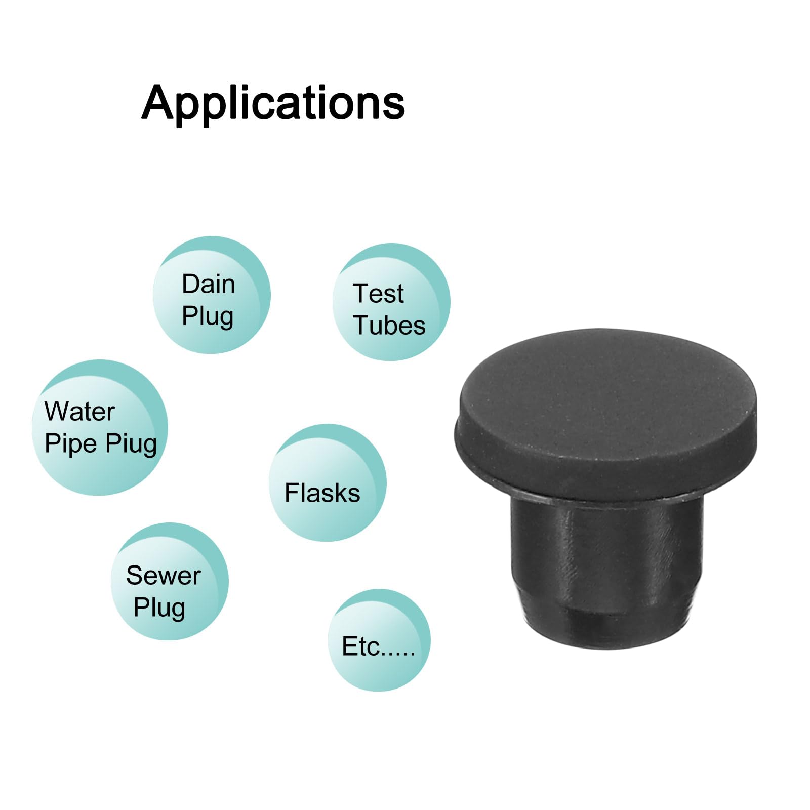 QUARKZMAN Silicone Gomma Tappo Fori 8-8,5mm Tappi Flessibili Morbidi Copriforo Nero