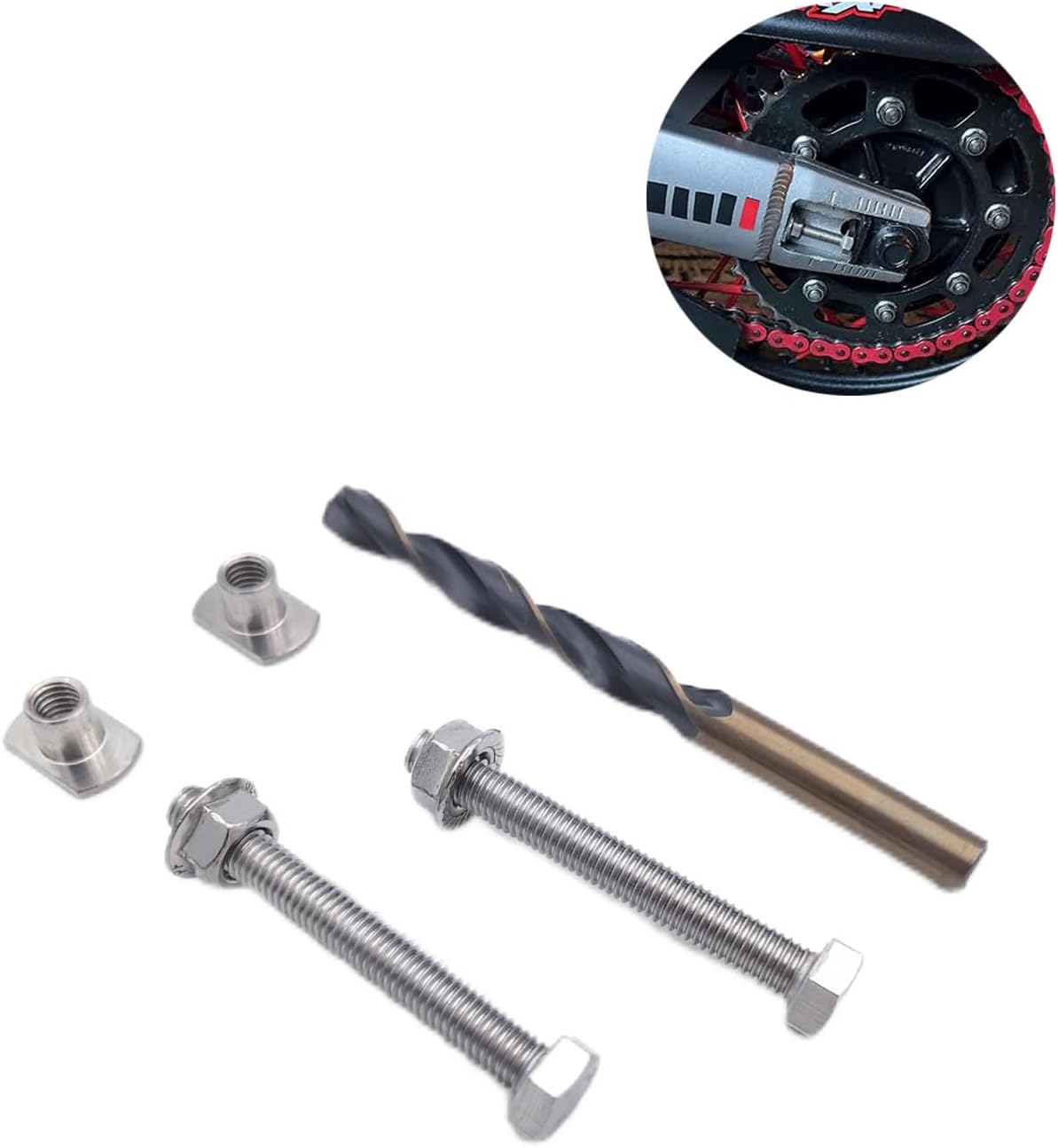 Chain Adjuster Bolt Replacement Swing Arm Buddy 2pcs Stainless Steel 304 Bolt Repair Kit Saver