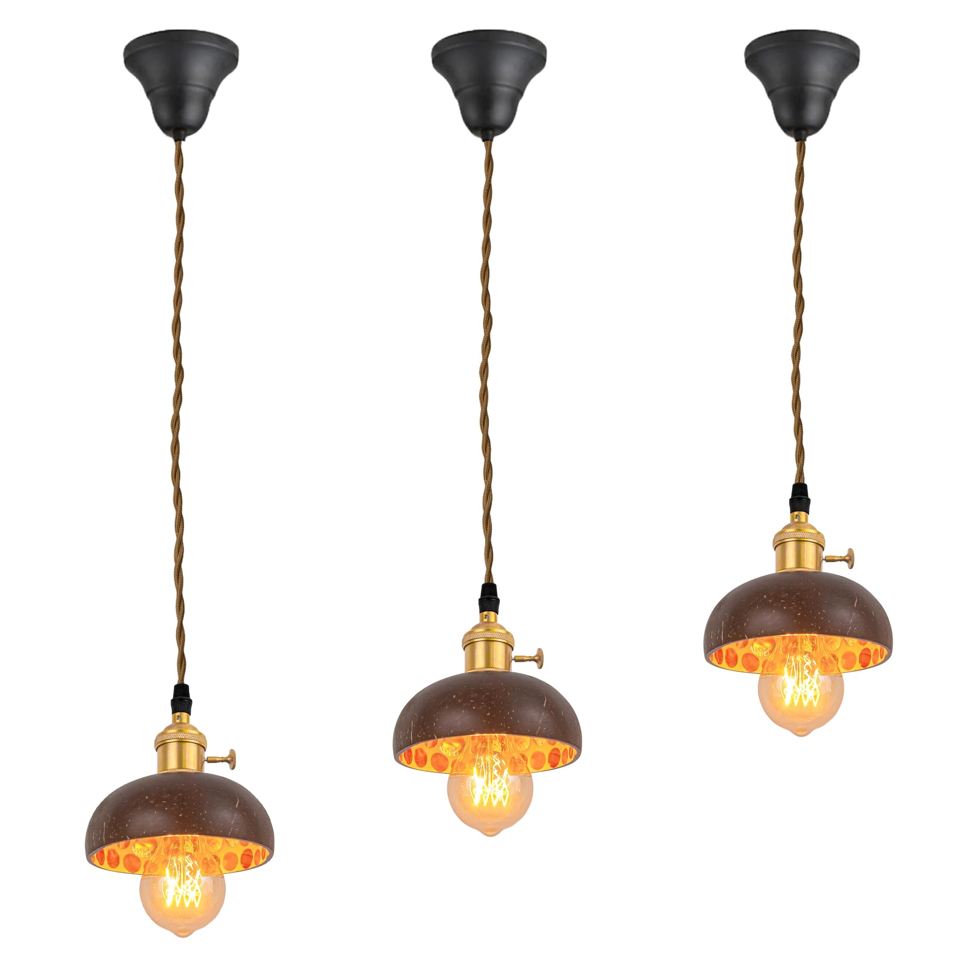 Amazon.co.jp : SKIVTGLAMP レトロ ペンダントライト 3灯 浴室・洗面