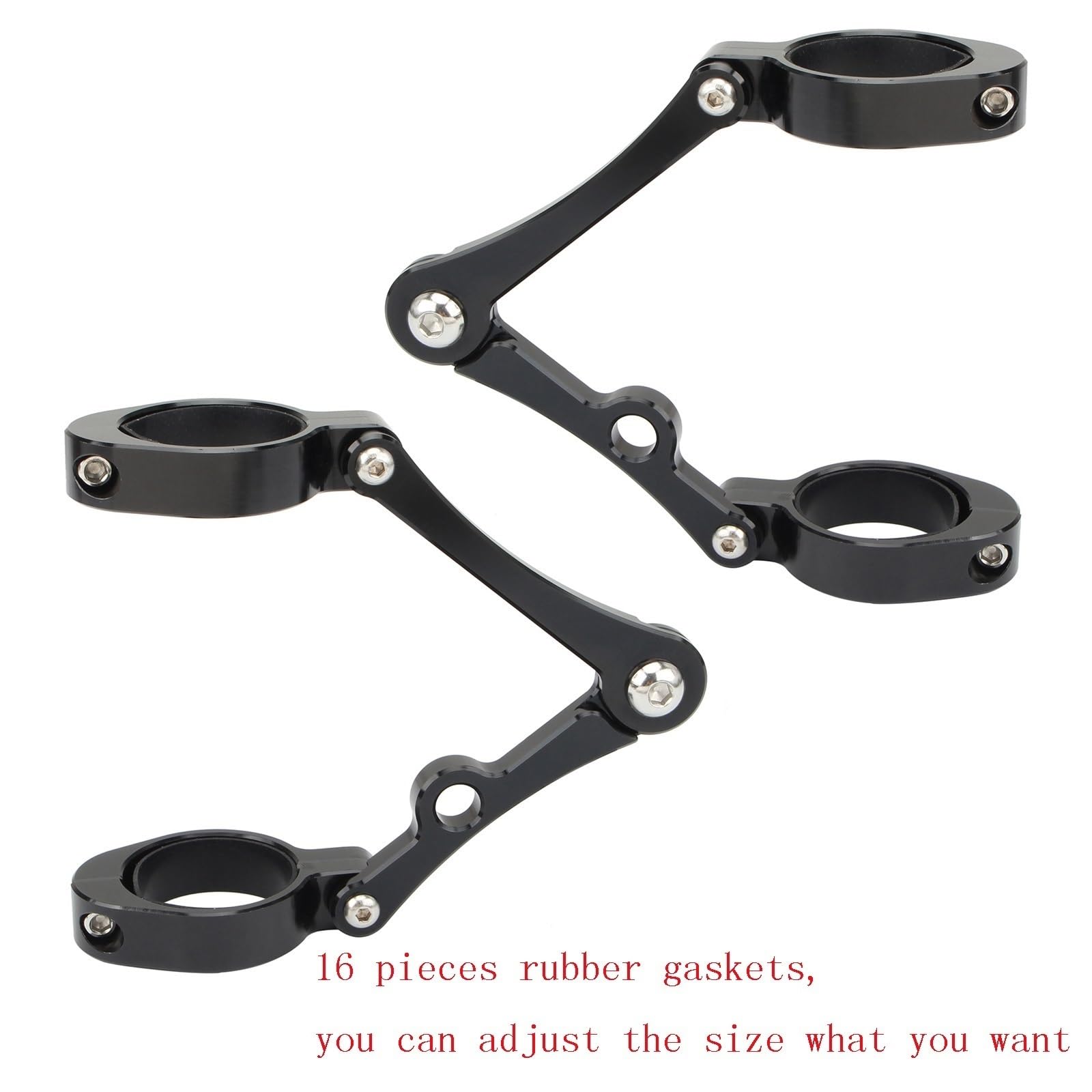 Staffe Supporto Faretti Supporto per faro da 33 mm a 58 mm, supporto per tubo forcella, supporto per luce, 54, 49, 45, 41, 37 mm, per moto, bobber, cafe racer, universale di Barra Luminosa(50-54mm)