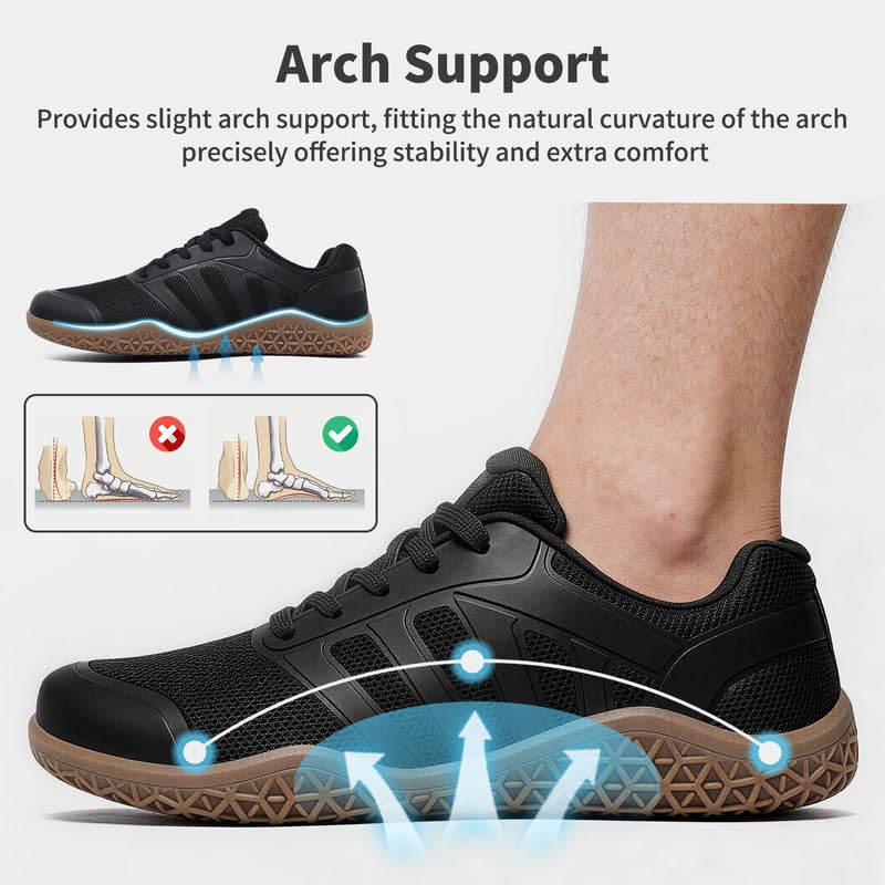 Image of ziitop Barefoot Shoes Men Sneakers Casual Wide Toe Box Running Footwear Zero Drop Tennis Minimalist Walking Grounding Shoes for Gym Workout Weightlifting Hiking Cross Training Trail Climbing