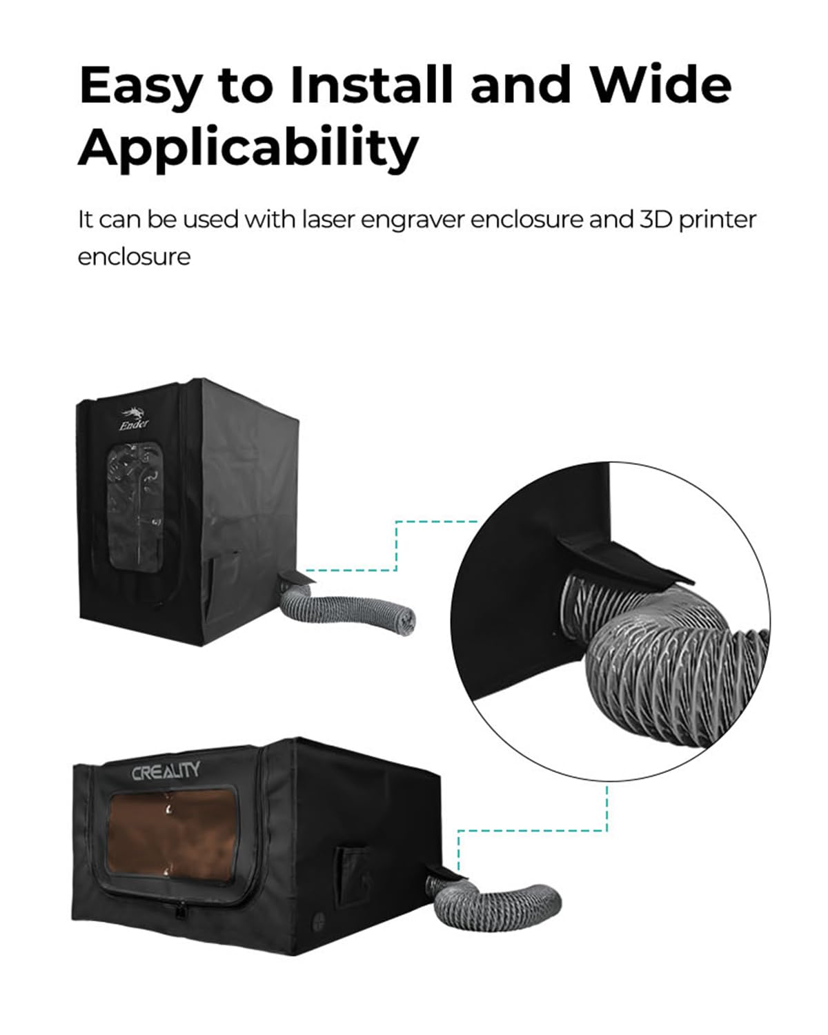 Creality Official Fan Extraction Kit for Ender Plus 3D Printer Enclosure with Fan Interface and Laser Engraver Enclosure - 7