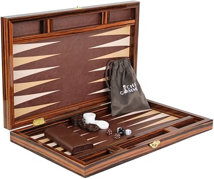 24 Inch Leather Regal Design Backgammon Set