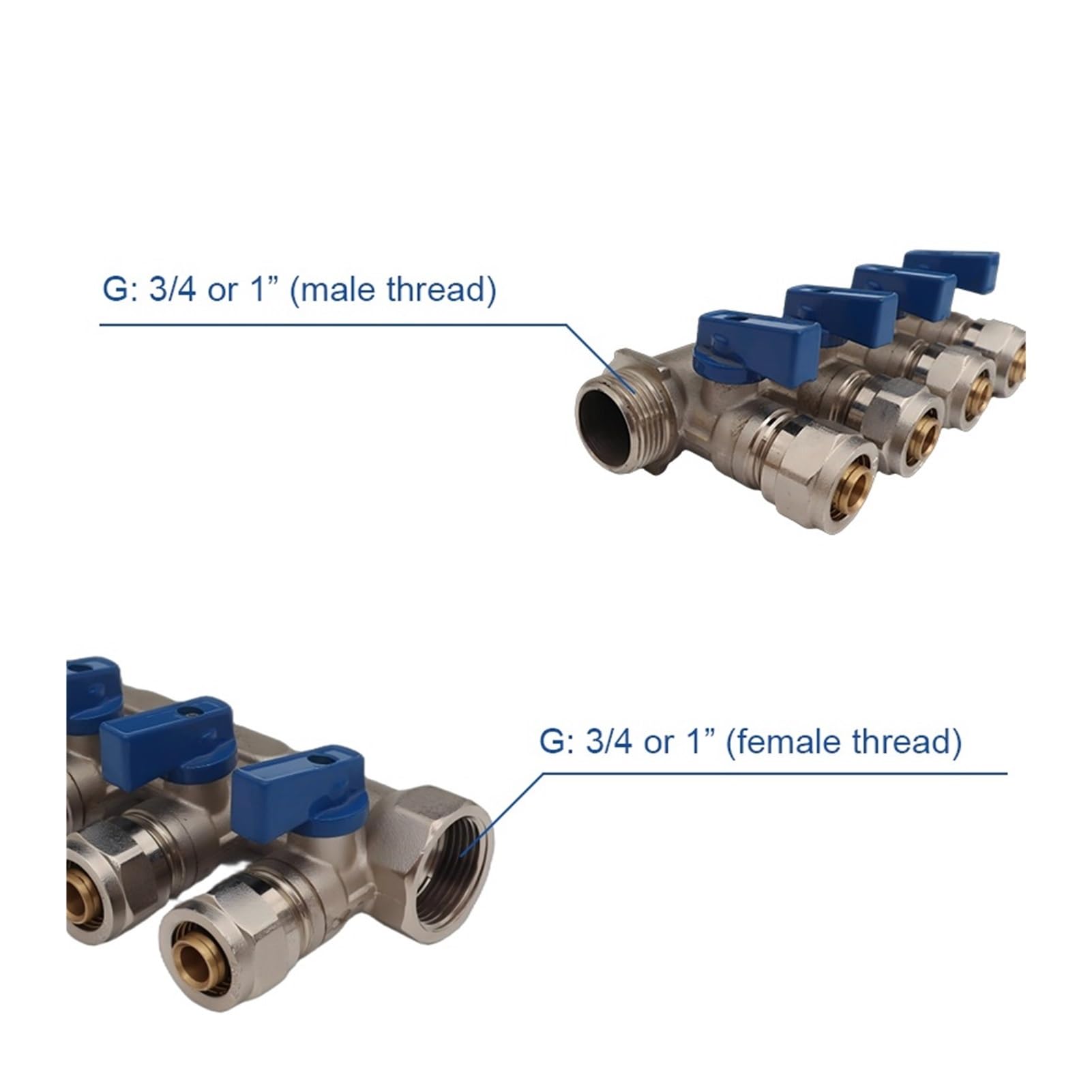 Collettori Idraulici For Distribuzione Acqua Collettore In Ottone DN20 DN25 ABST PEX 2-6 Vie(DN20-3way)
