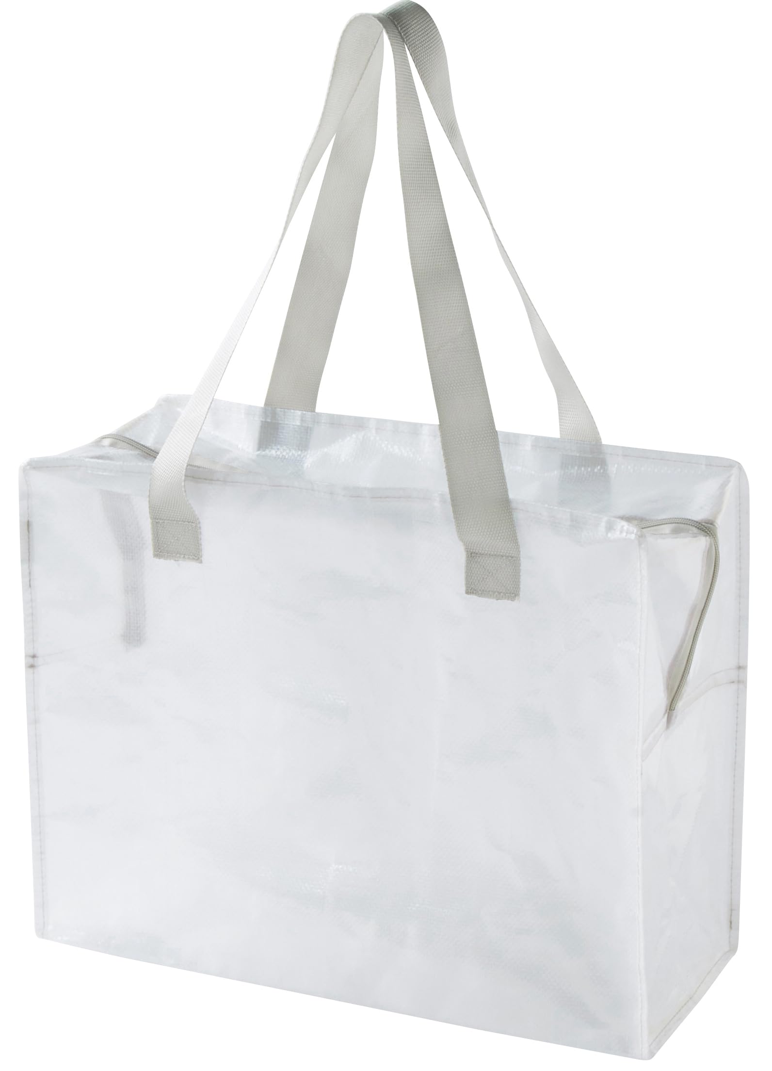 Basic Standard 透明バッグ トート 大容量 30L ショルダー 大きめ マチ広 収納ケース 布団収納袋 としても 半透明 47×18.5×36.5cm